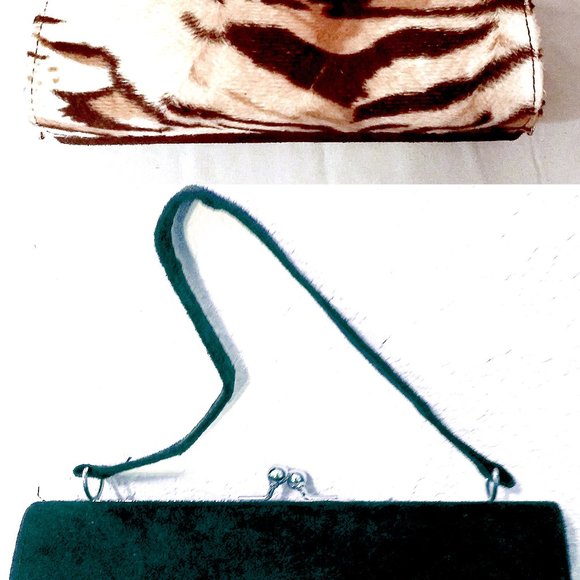 Vintage Mini Tiger Print Faux Fur Handbag, Clutch, Evening Bag, Mini Bag - Picture 10 of 10